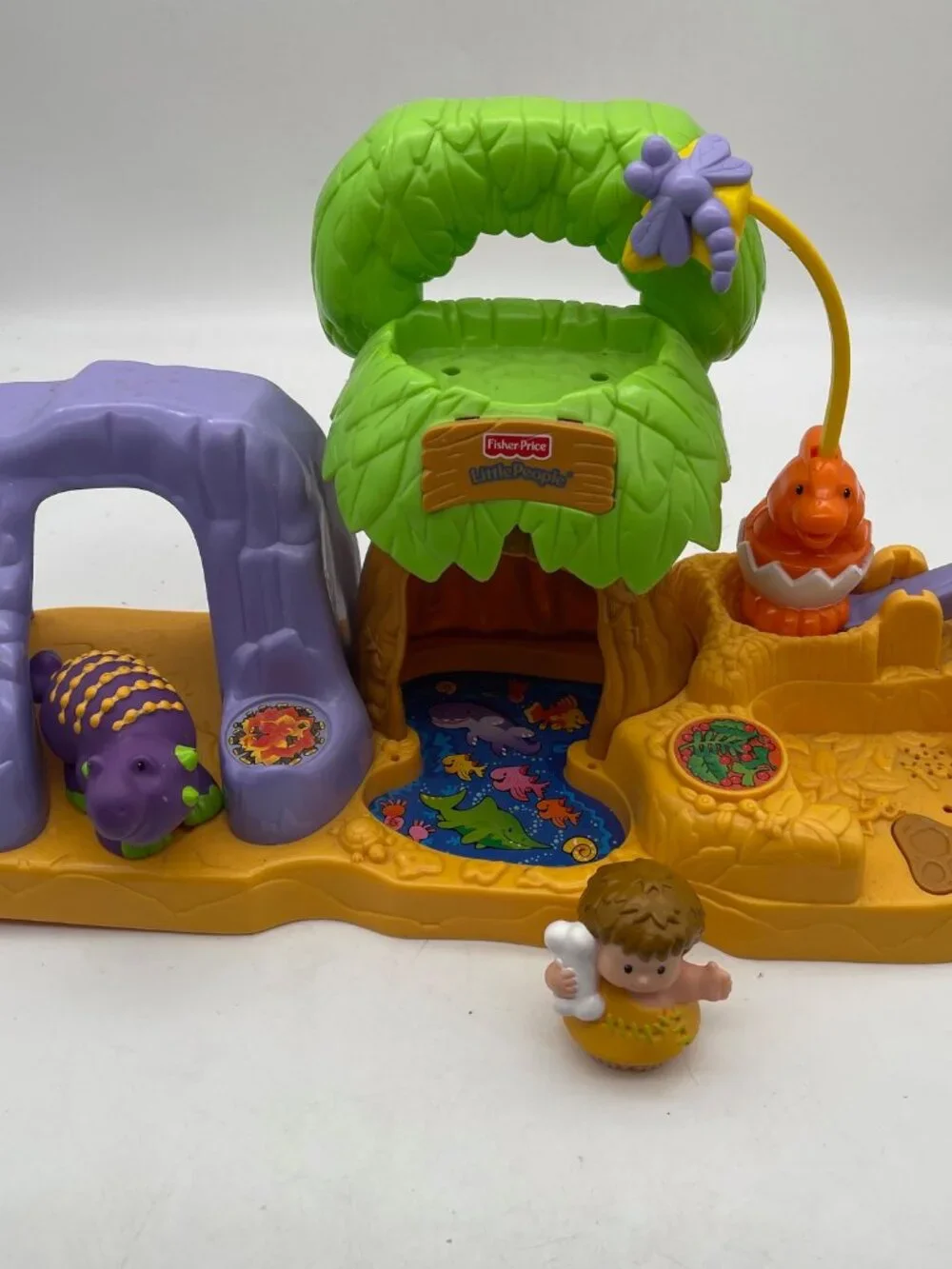Vtg Fisher Price Little People Dinoland Dinosaur Dino Jungle Playset 2006 Works